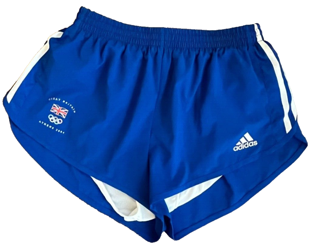 Great Britain Olympic Team 2004 Shorts Athens Sports Lined Adidas Men Size L