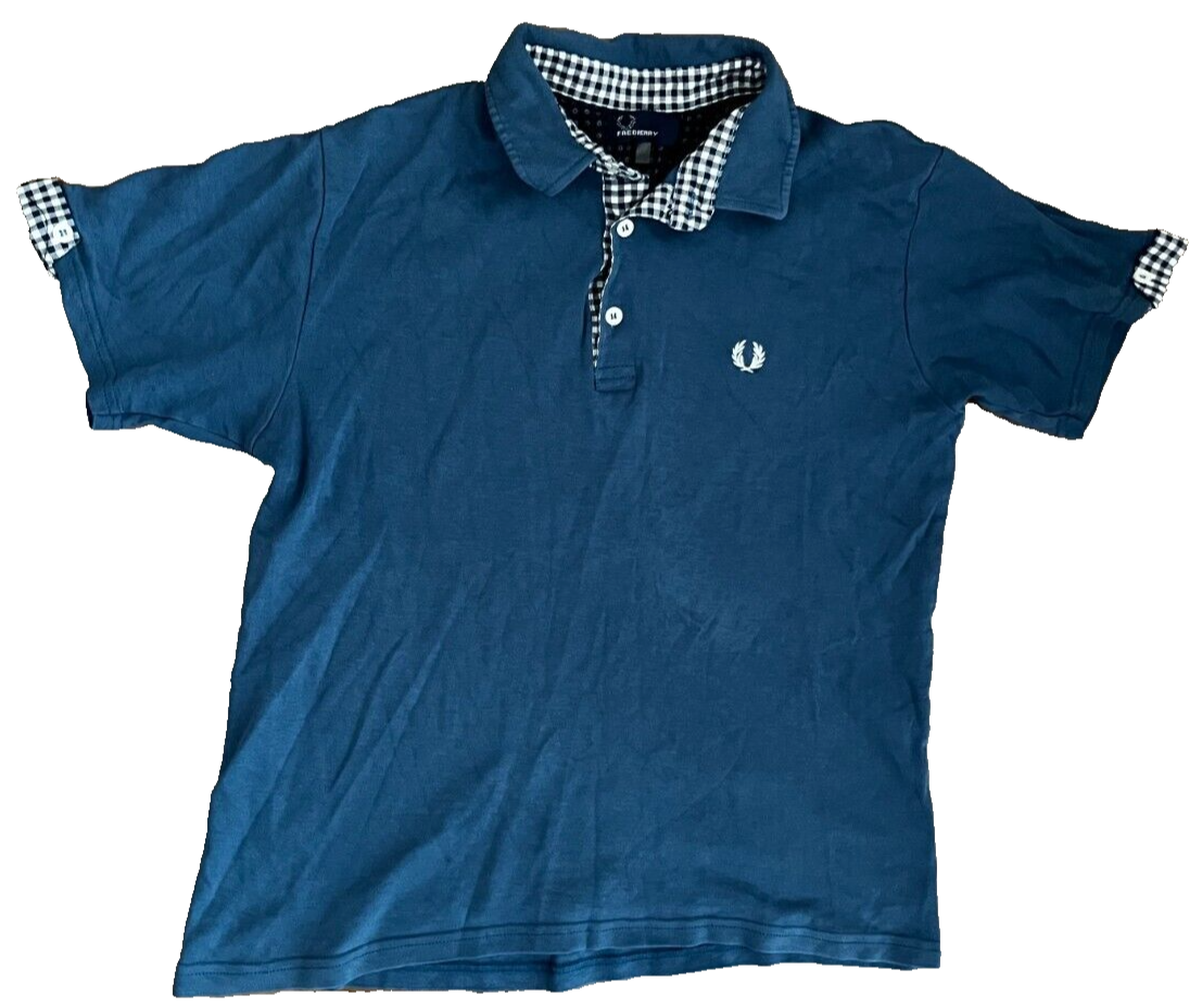 Fred Perry Blue Polo Shirt Cotton Men Size M (Check Measurments)