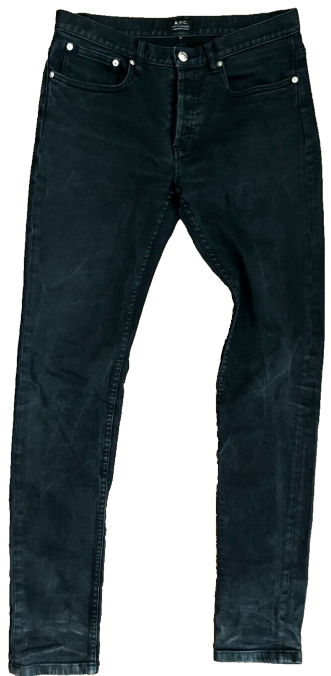 A.P.C Black Mens Petit Standard Jean Droit Etroit Size 30 Button Fly Denim