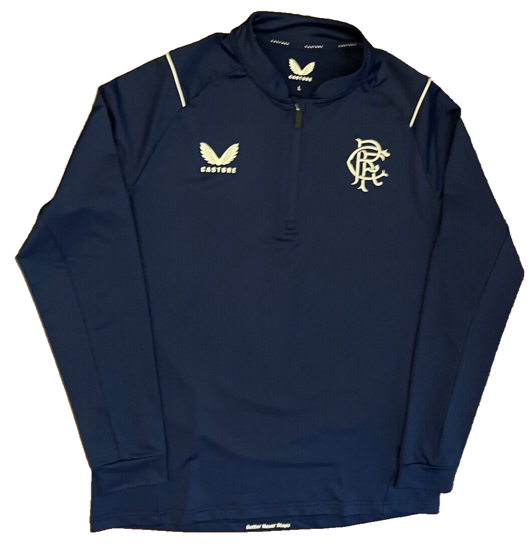 Glasgow Rangers Football Training Sweater Pullover Jacket Castore Men Size L