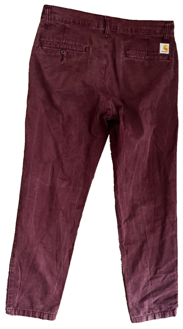 Carhartt Prime Pant Jeans Chinos Burgundy Men 30x32 Carpenter Work Pants