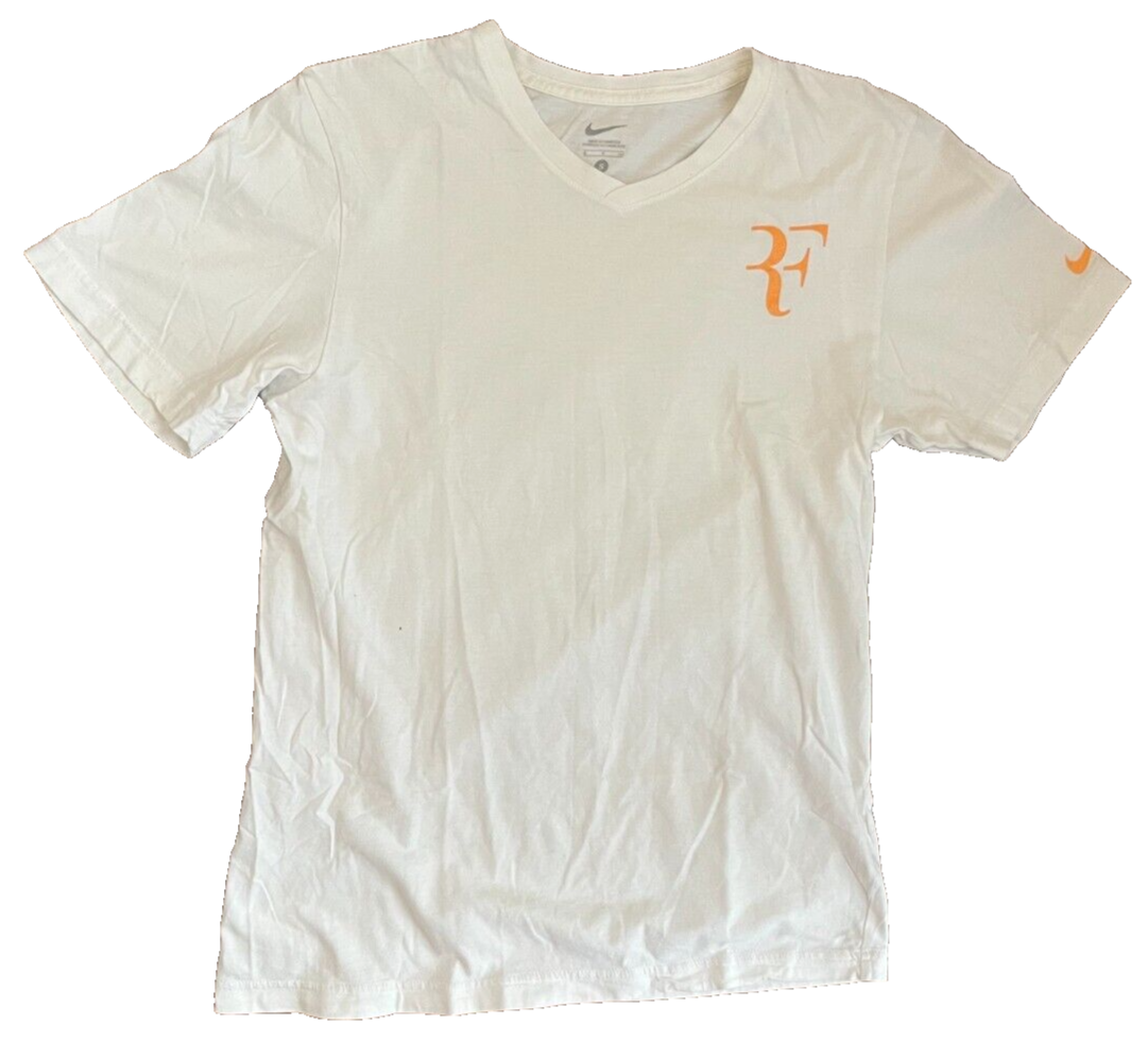 Roger Federer RF Nike Cotton Shirt White Size Men S Short Sleeve