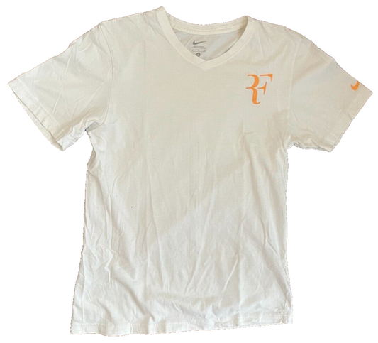 Roger Federer RF Nike Cotton Shirt White Size Men S Short Sleeve