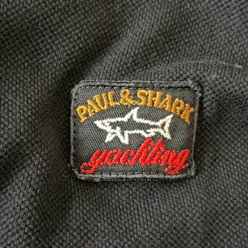 Paul Shark Yachting Polo Shirt Black Cotton Men Size M Made in Italy