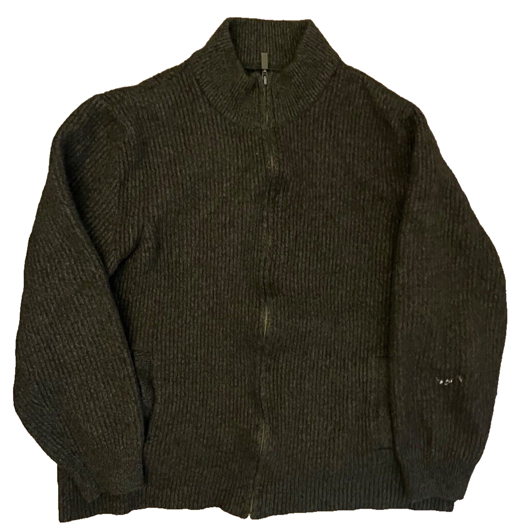 Barbour Sweater Full Zip Jacket Mock Neck Cardigan Wool Blend Size Men XL Green