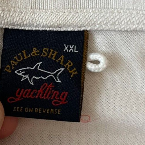 Paul Shark Yachting Polo Shirt White Cotton Men Size XXL Made in Italy