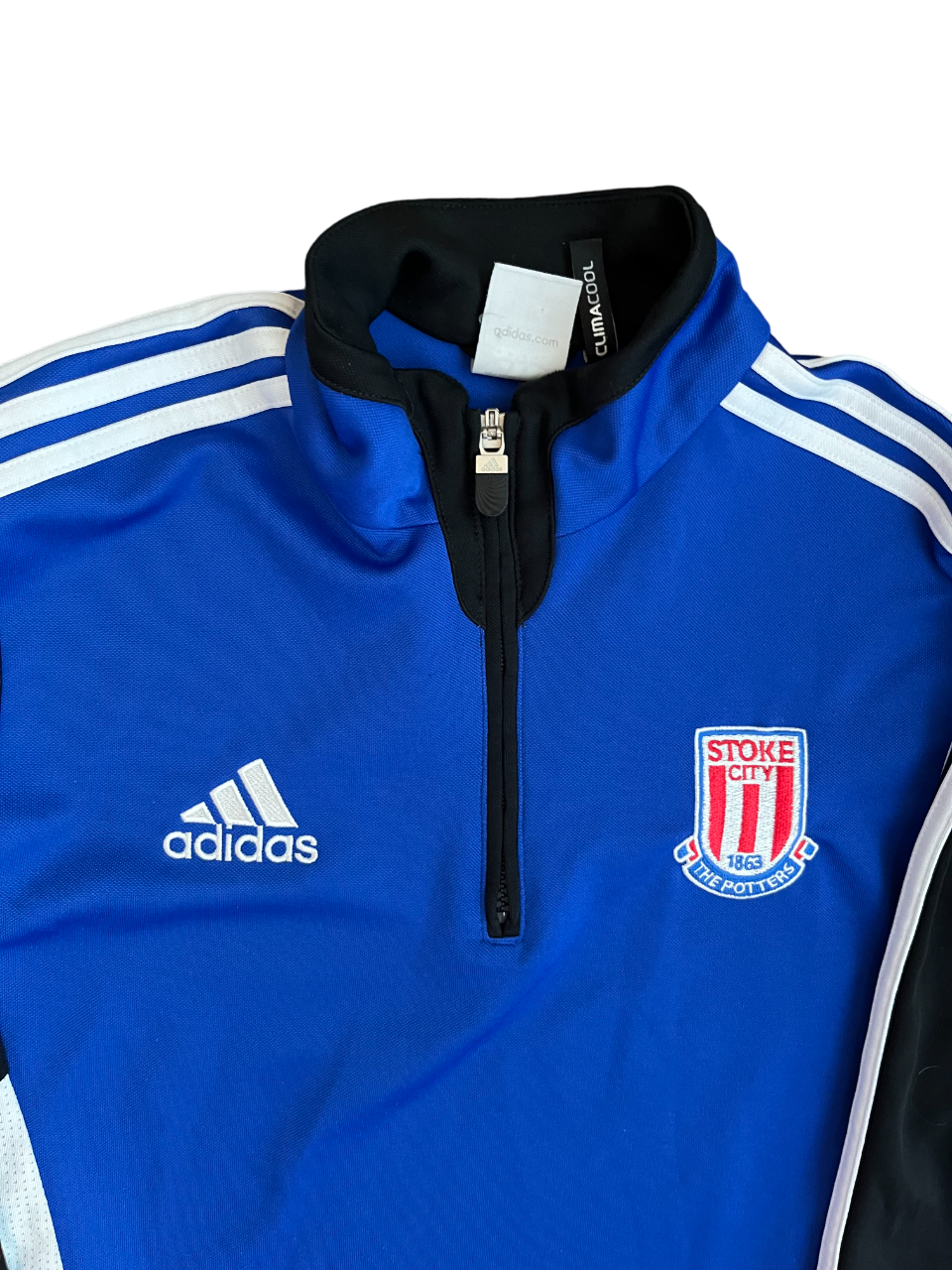 Stoke City Track Jacket Football Training Pullover 1/4 Zip Adidas Size Men S