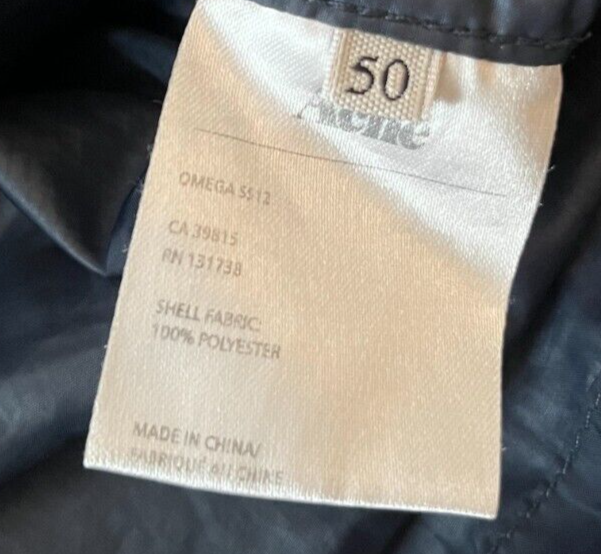 Acne Studios Omega 5512 Windbreaker Full Zip Jacket Black Size Men 50