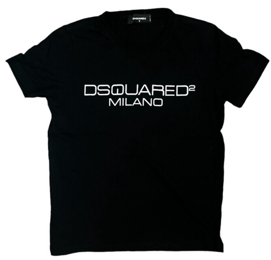 Dsquared Milano Logo Black Shirt Camiseta Mailot Maglietta Size Men S