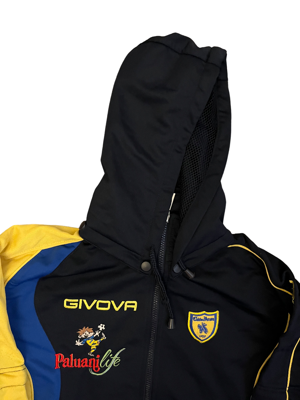 Vintage Chievo Verona Football Training Jacket Hooded Soccer Givova Men Size S