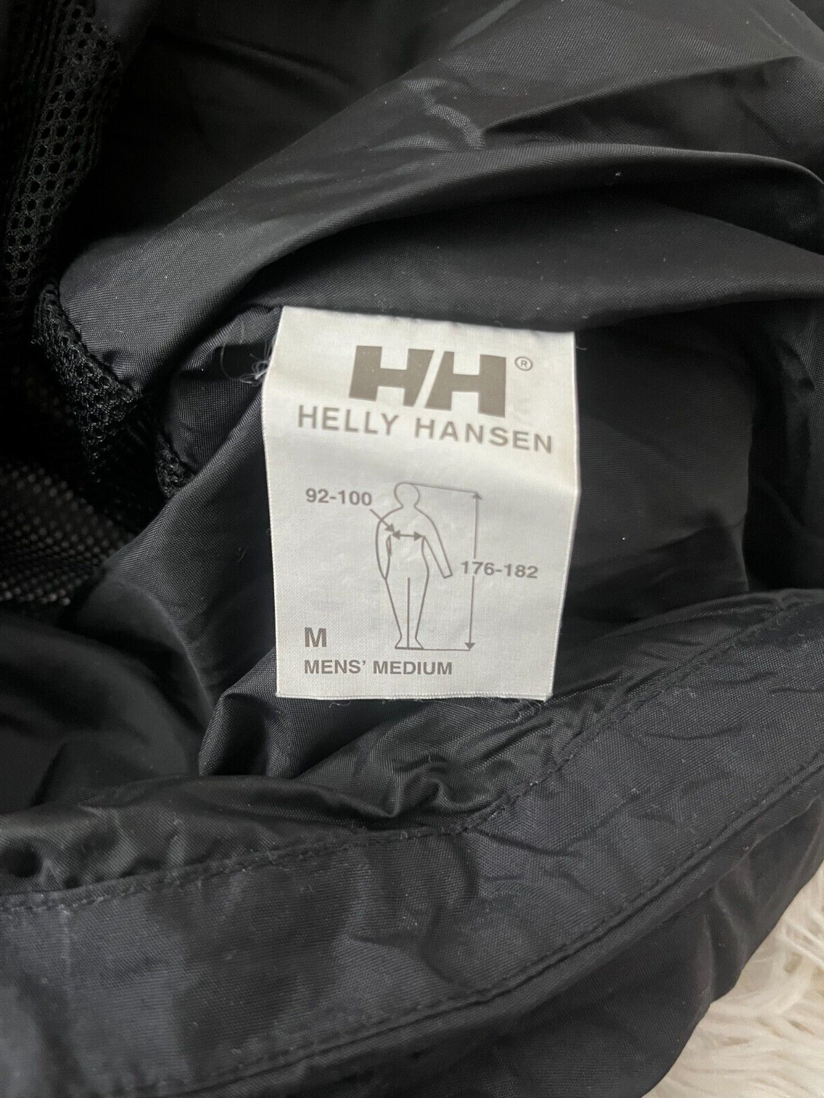 Helly Hansen Jacket Waterproof Black Hellytech Work Wear Men Size M Full Zip