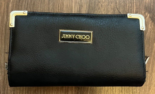 Jimmy Choo Wallet Bag Leather Black Purse Logo