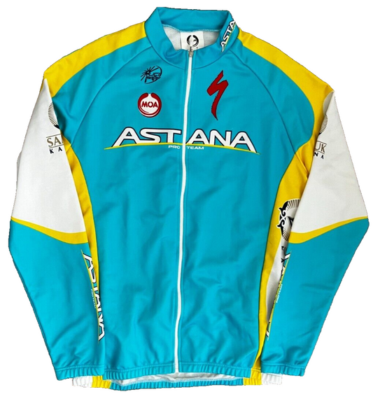 Moa Astana Team Cycling Jersey Jacket Men’s Size 7 Specialized Kazakhstan Zip