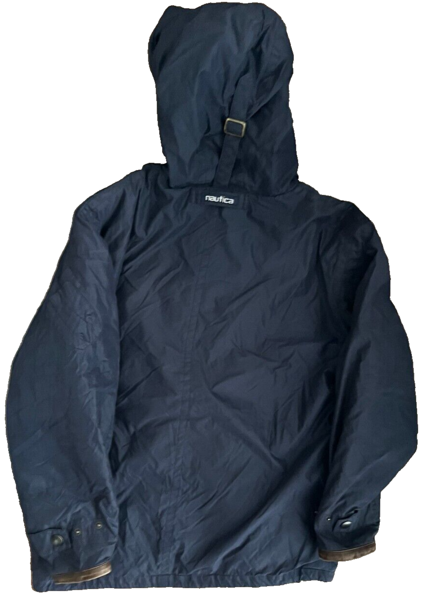 Nautica Nylon Navy Hooded Jacket Size Men L