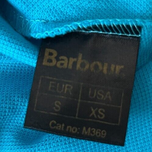 Barbour International Polo Shirt Blue Cotton Collared Men Size S