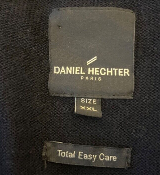 Daniel Hechter Sweater Cardigan Blue Button Up Virgin Wool Size Men XXL