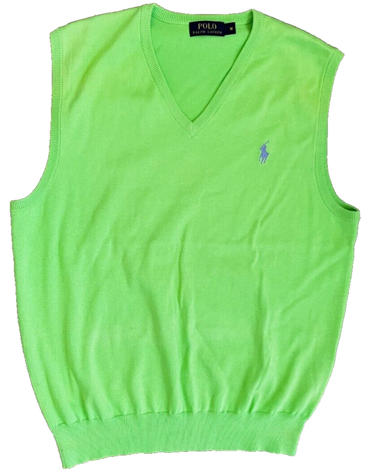 Polo Ralph Lauren Pima Cotton Knit Vest Green Size Men M Sleeveless Sweatshirt