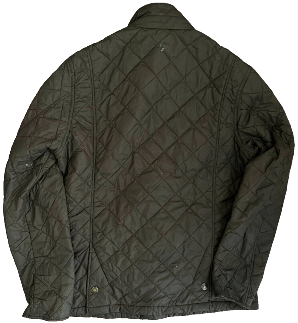 Barbour Quilted Green Jacket Coat Men Size M