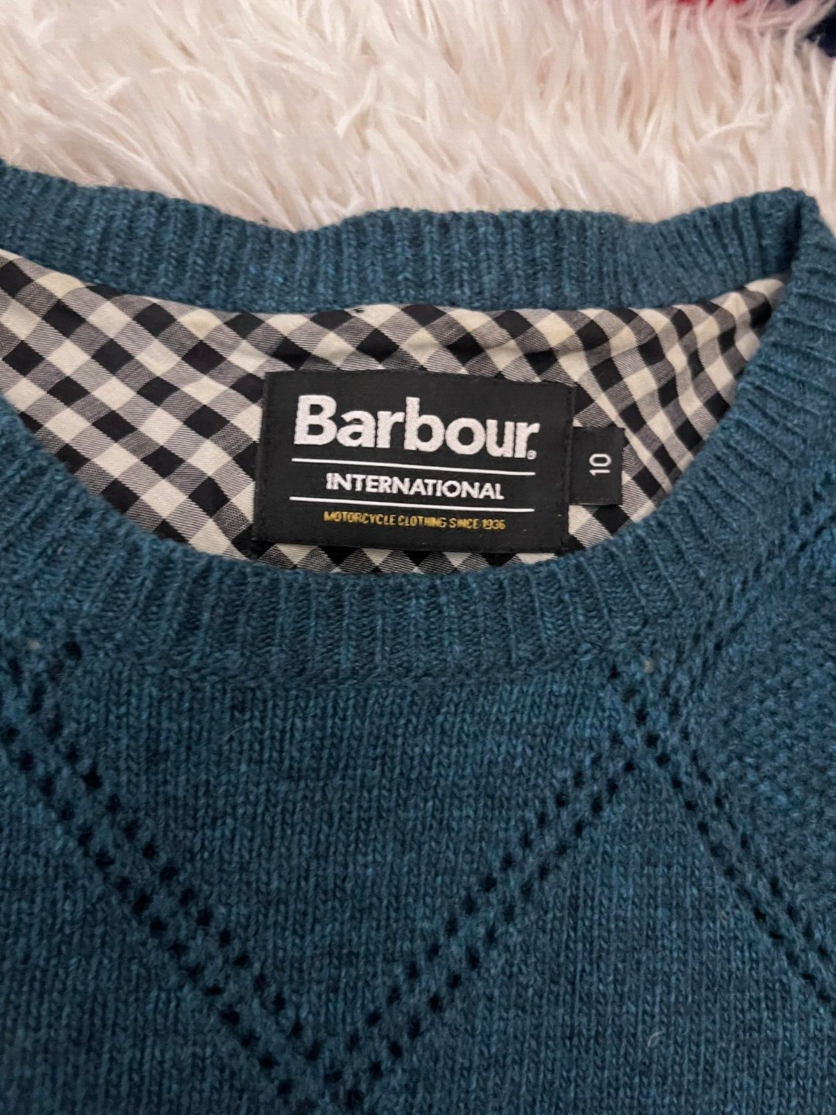 Barbour International Lambswool Sweatshirt Sweater Pullover Women Size 10