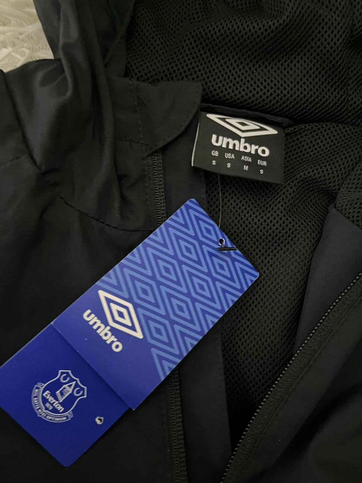 BNWT Everton Training Presentation Jacket Sudadera Umbro Windbreaker Men Size S