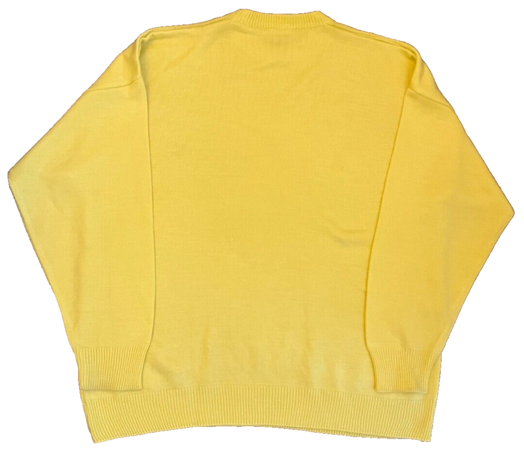 Chemise Lacoste Sweater Pullover Cotton Yellow Men Size XL Made in France