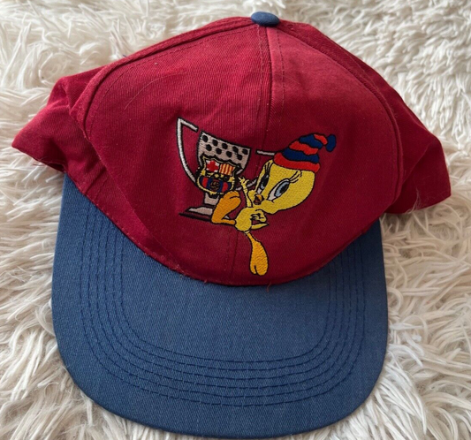 Vintage FC Barcelona Looney Tunes Hat Cap Adjustable Warner Bros