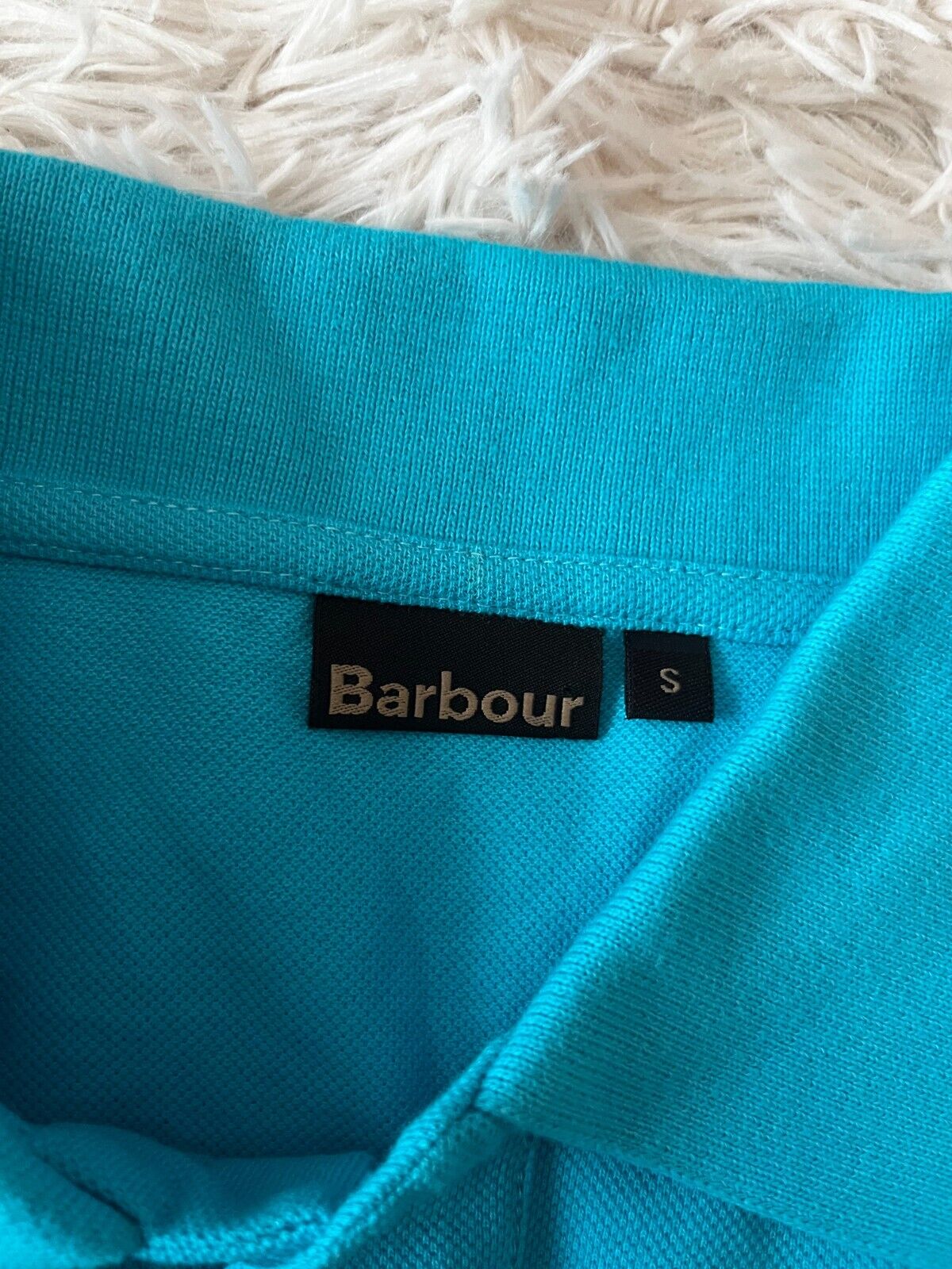 Barbour International Polo Shirt Blue Cotton Collared Men Size S