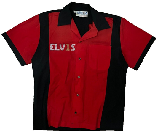 Vintage Elvis Presley Cruisin USA Bowling Shirt Camicia Camisa Size Men M