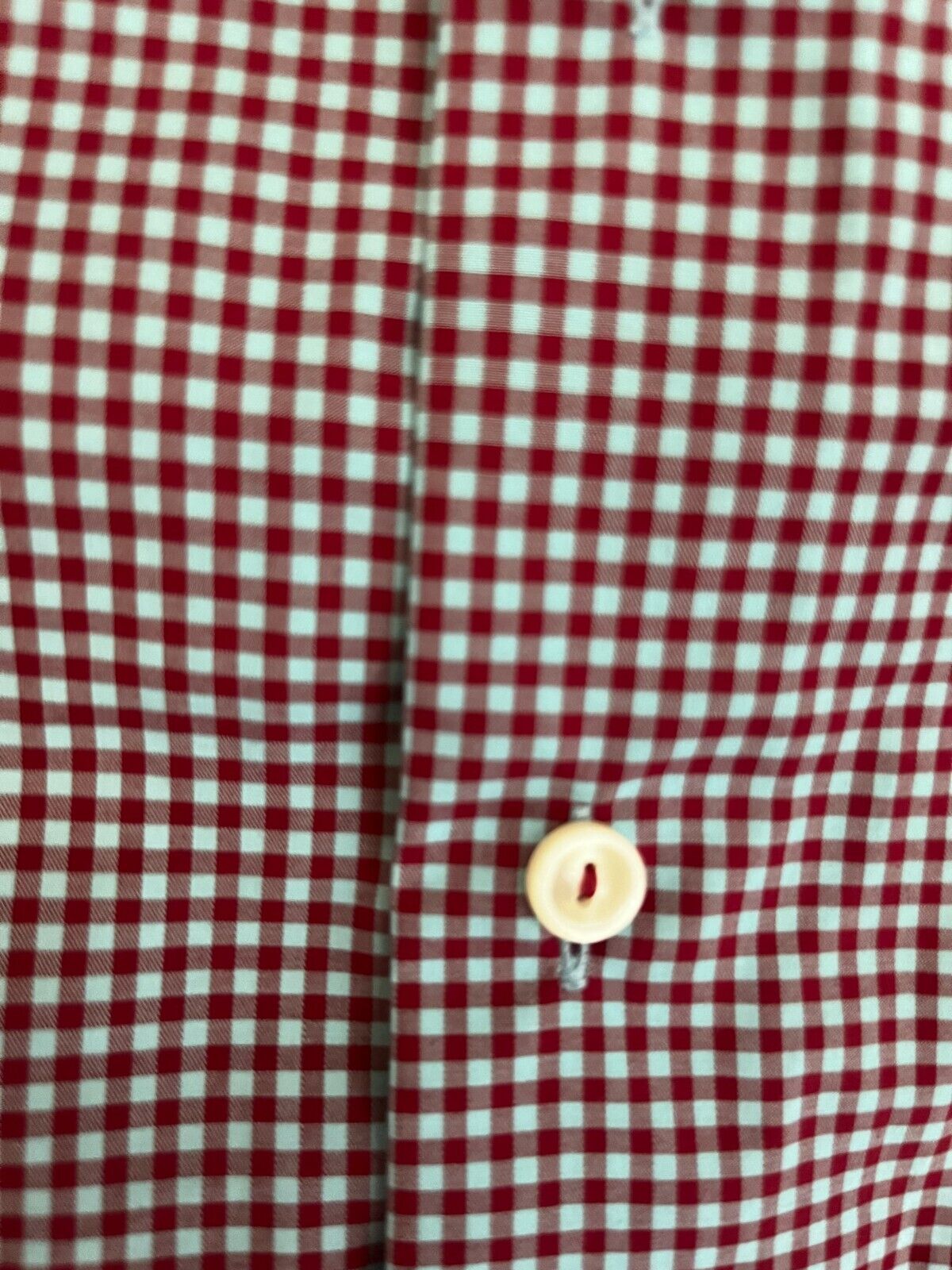 Eton Slim Fit Button Up Shirt Check Spread Cotton Men Size 38 15 Red Blue