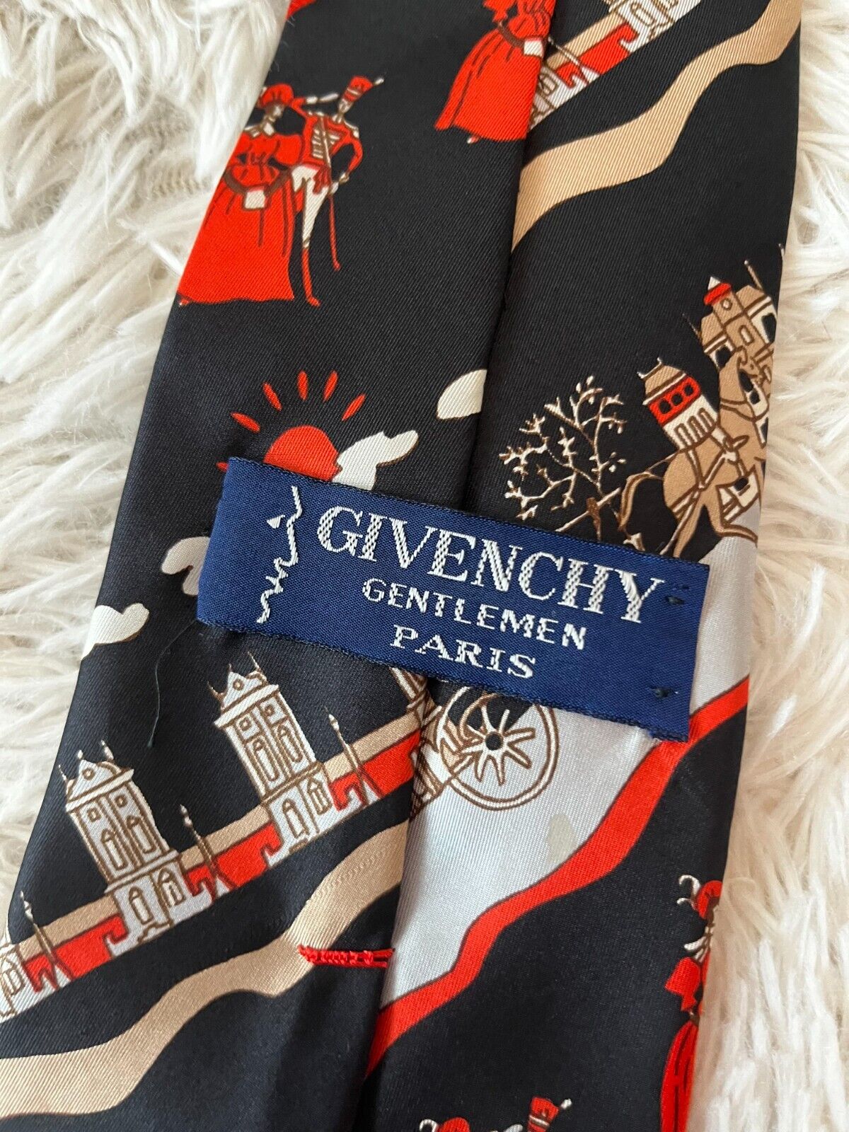 Vintage Givenchy Gentleman Paris All Silk Tie Graphic Print