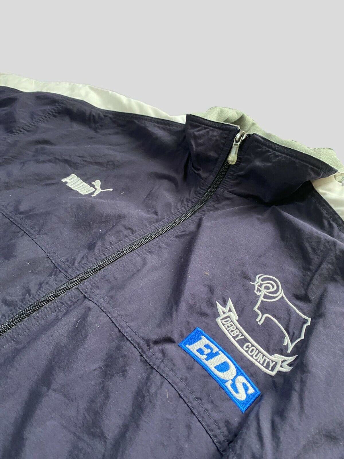 Rare Derby County Football Vintage Jacket Sudadera Puma EDS Jacke Veste Men XL