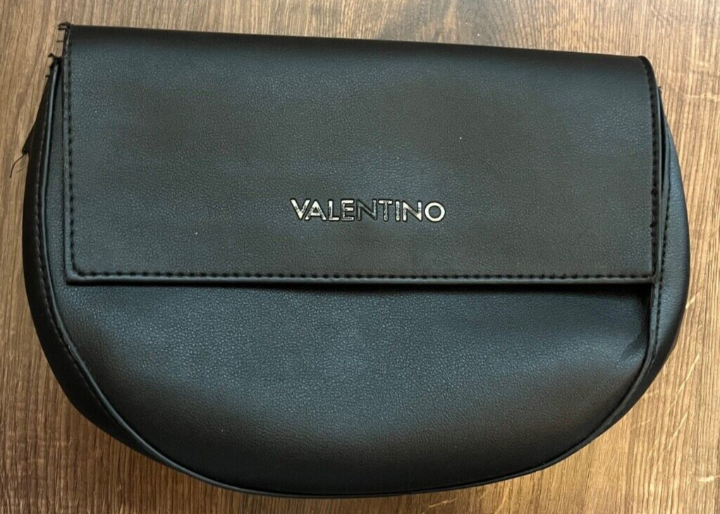 Mario Valentino Bag Leather Black Bigs Saddle Crossbody Logo Missing Strap