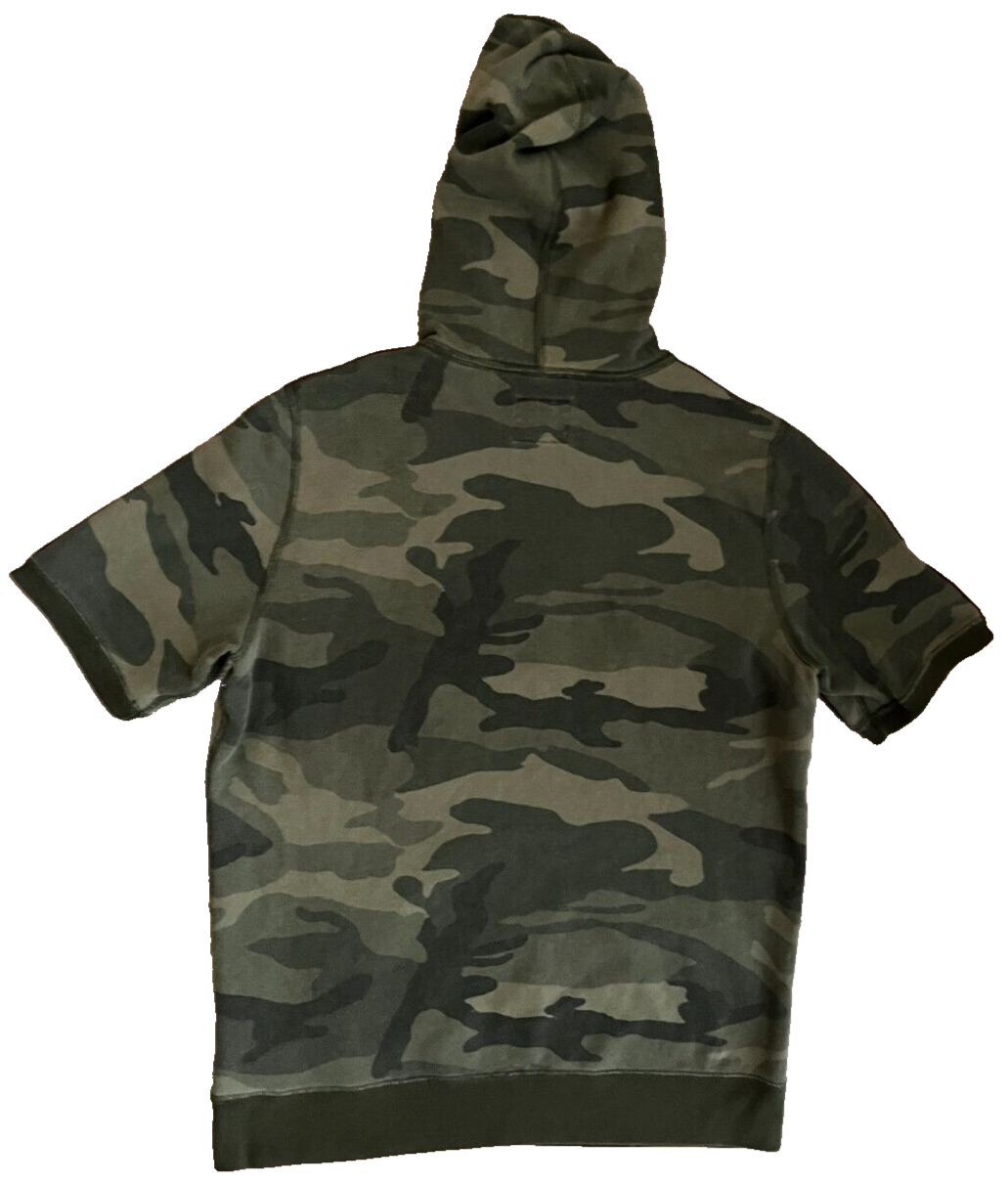 Abercrombie Fitch Camo Hoodie Sweatshirt Short Sleeve Pullover Men Size M