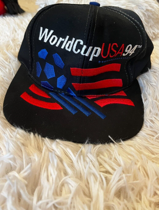 Vintage FIFA World Cup 1994 Hat Cap Adidas Snapback 90's Black