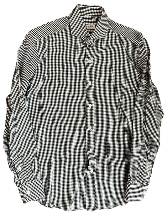 Salvatore Piccolo Napoli Button Up Shirt Cotton Linen Blend Men Size M 39 15 1/2