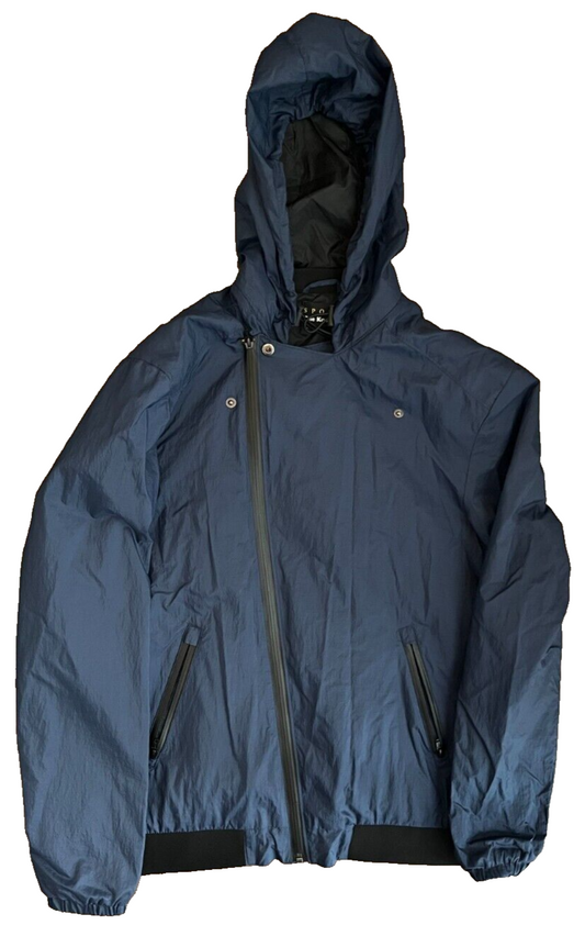 The Kooples Sport Jacket Windbreaker Nylon Blue Hooded Size Men M