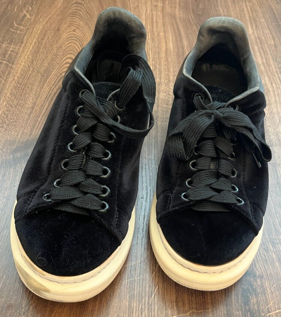 Alexander McQueen Oversized Sneakers Suede Velour Trainers Black Size 43