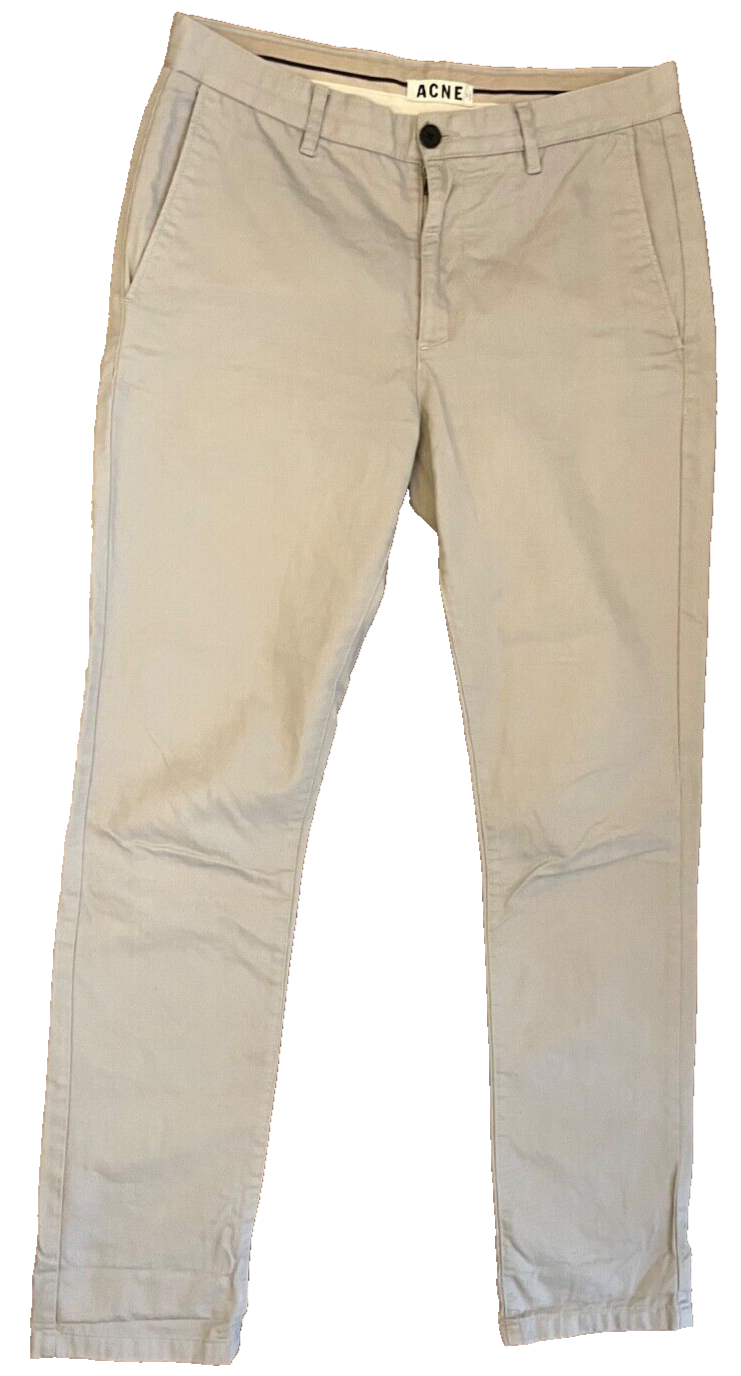 ACNE Studios Roc Twill Chino Pants Gray Cotton Trousers Size Men 50