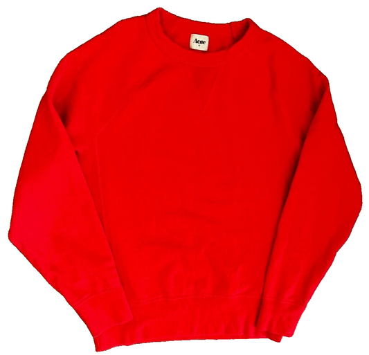 Acne Studios Pullover Cotton Sweater Red Sweatshirt Size Men M