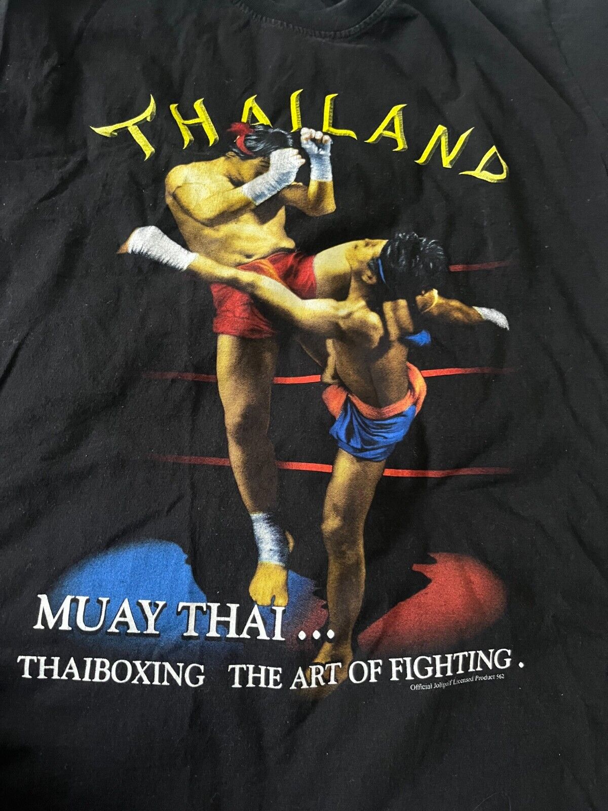 Joligolf Thailand Muay Thai Boxing Men Size XL Graphic T-Shirt Vintage Rap Tee