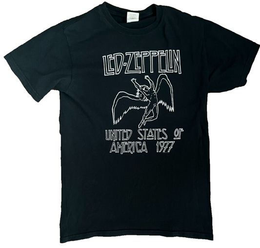 Vintage Led Zeppelin Gildan Shirt Camiseta Maglia USA 1977 Tour Heavy Cotton S