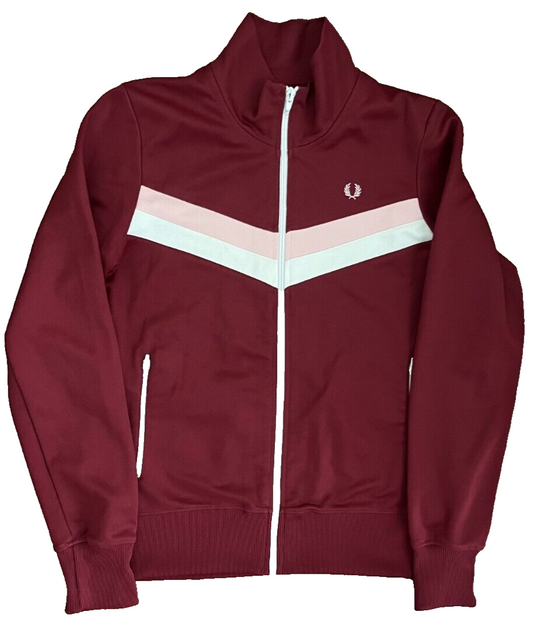 Fred Perry Full Zip Track Jacket Womens Size 10 Red Casual Sportswear Top