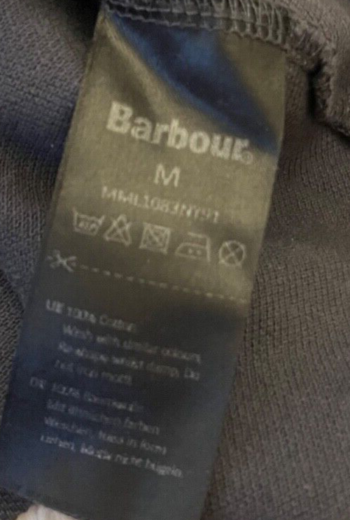 Barbour Polo Shirt Gray Cotton Logo Embroidery Short Sleeve Size Men M