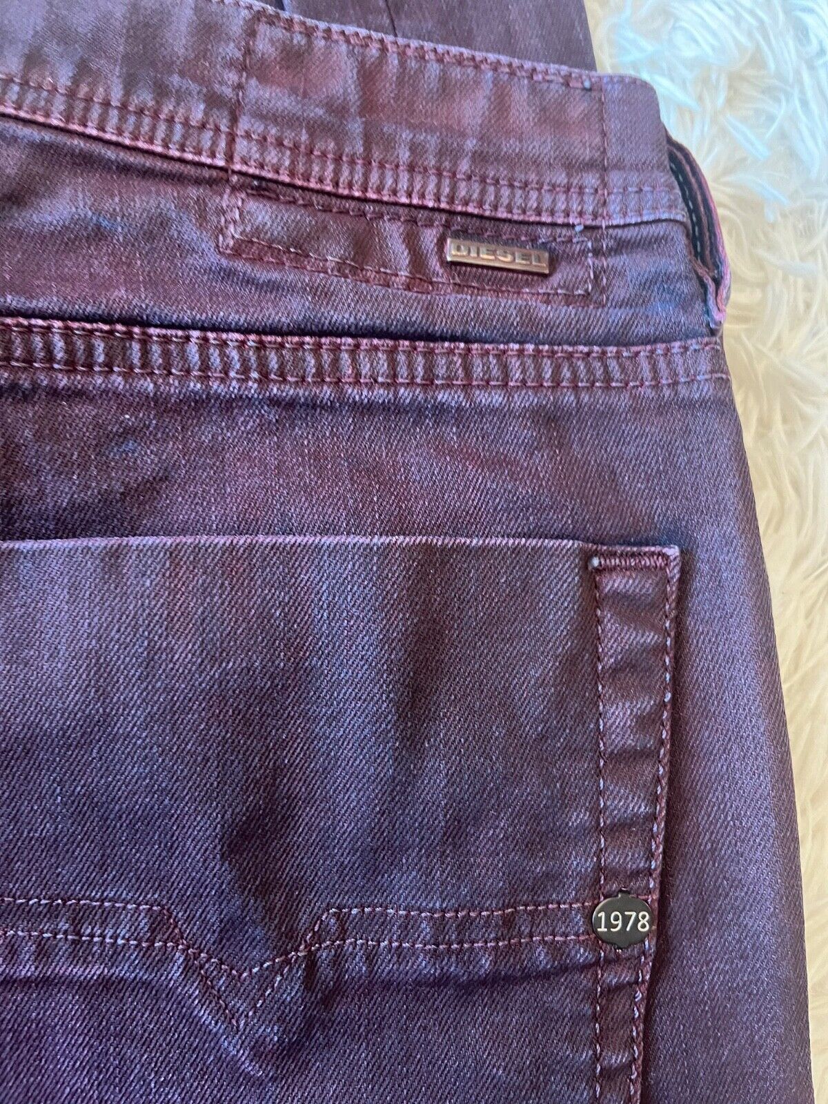 Diesel Jeans Red Mens Size 32 Slim Carrot Stretch Tepphar