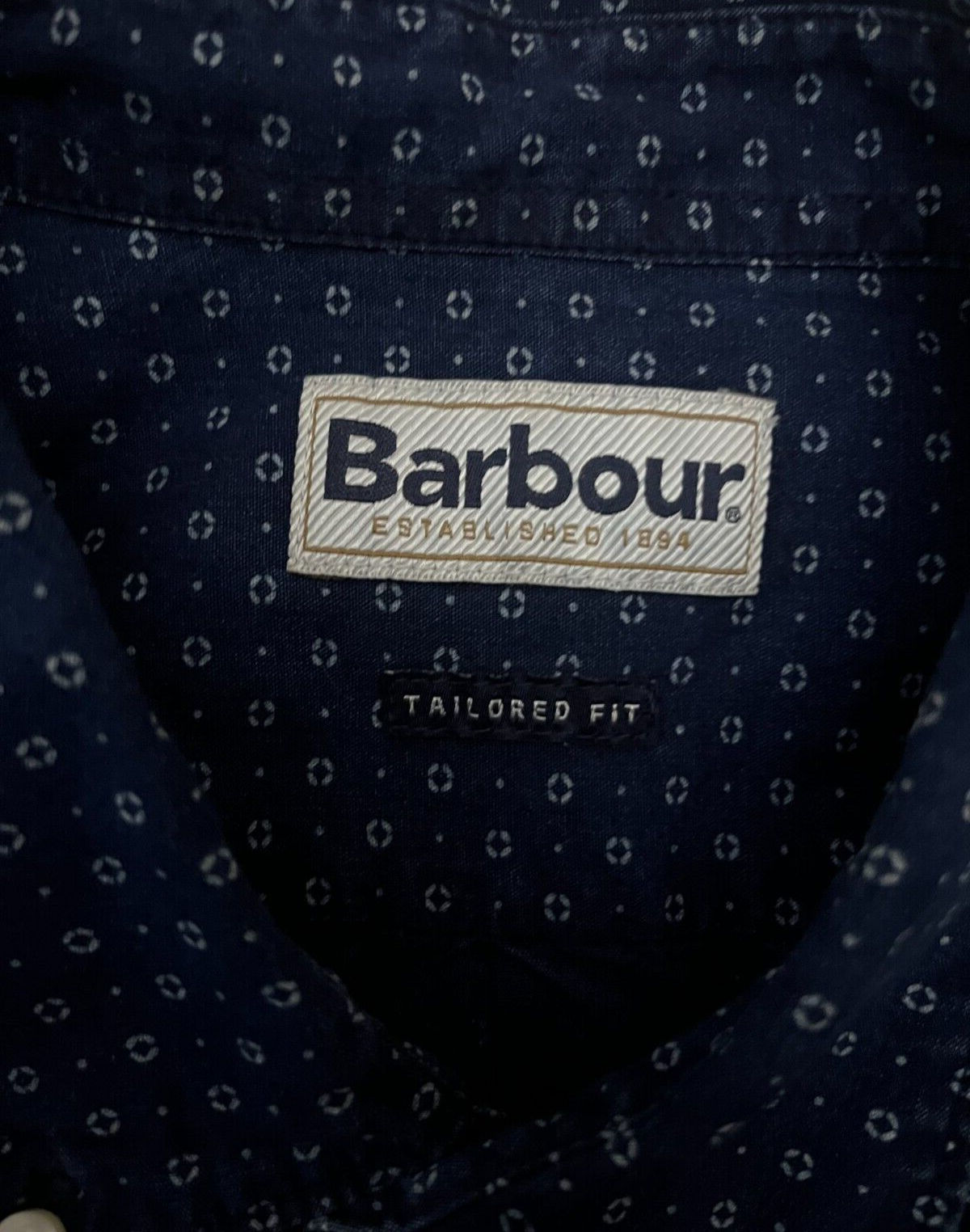 Barbour Tailored Fit Button Up Shirt Cotton Men Size M