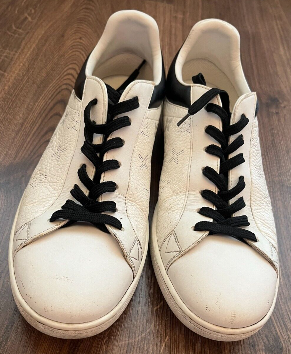 Louis Vuitton Luxembourg Leather Low Trainers Sneakers Shoes Size 7.5