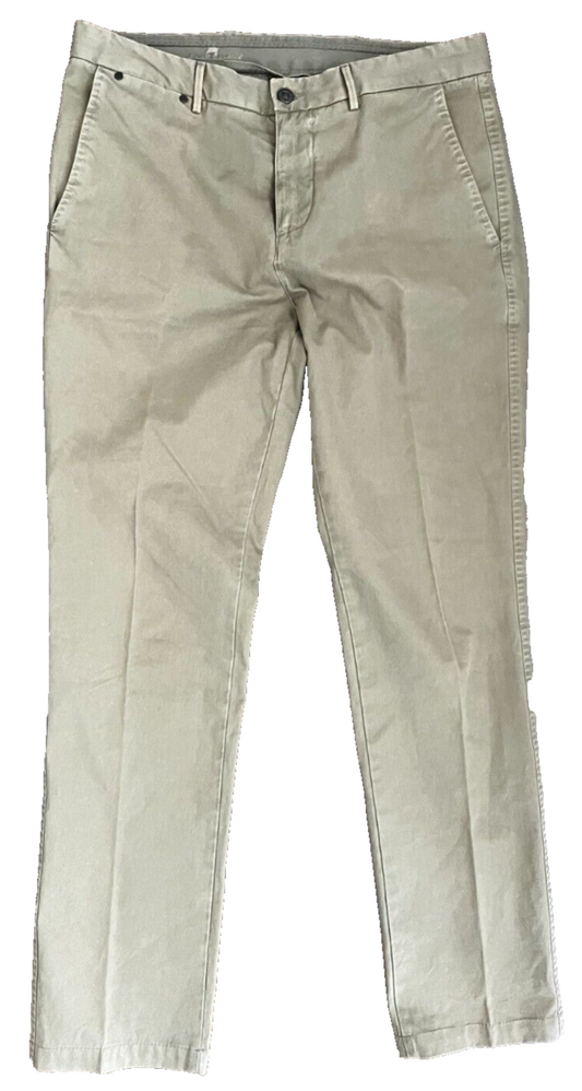 7 For All Mankind Cotton Pants Mens Size 32 Beige Trousers Chinos Gabardine