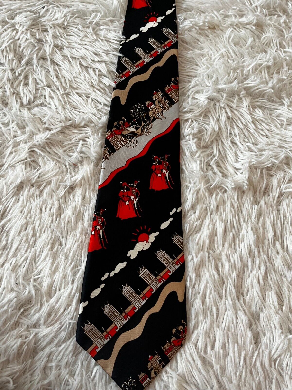 Vintage Givenchy Gentleman Paris All Silk Tie Graphic Print