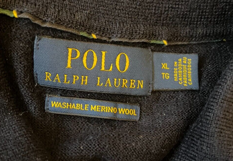 Polo Ralph Lauren Sweater Pullover Washable Merino Wool Sweatshirt Size Men XL