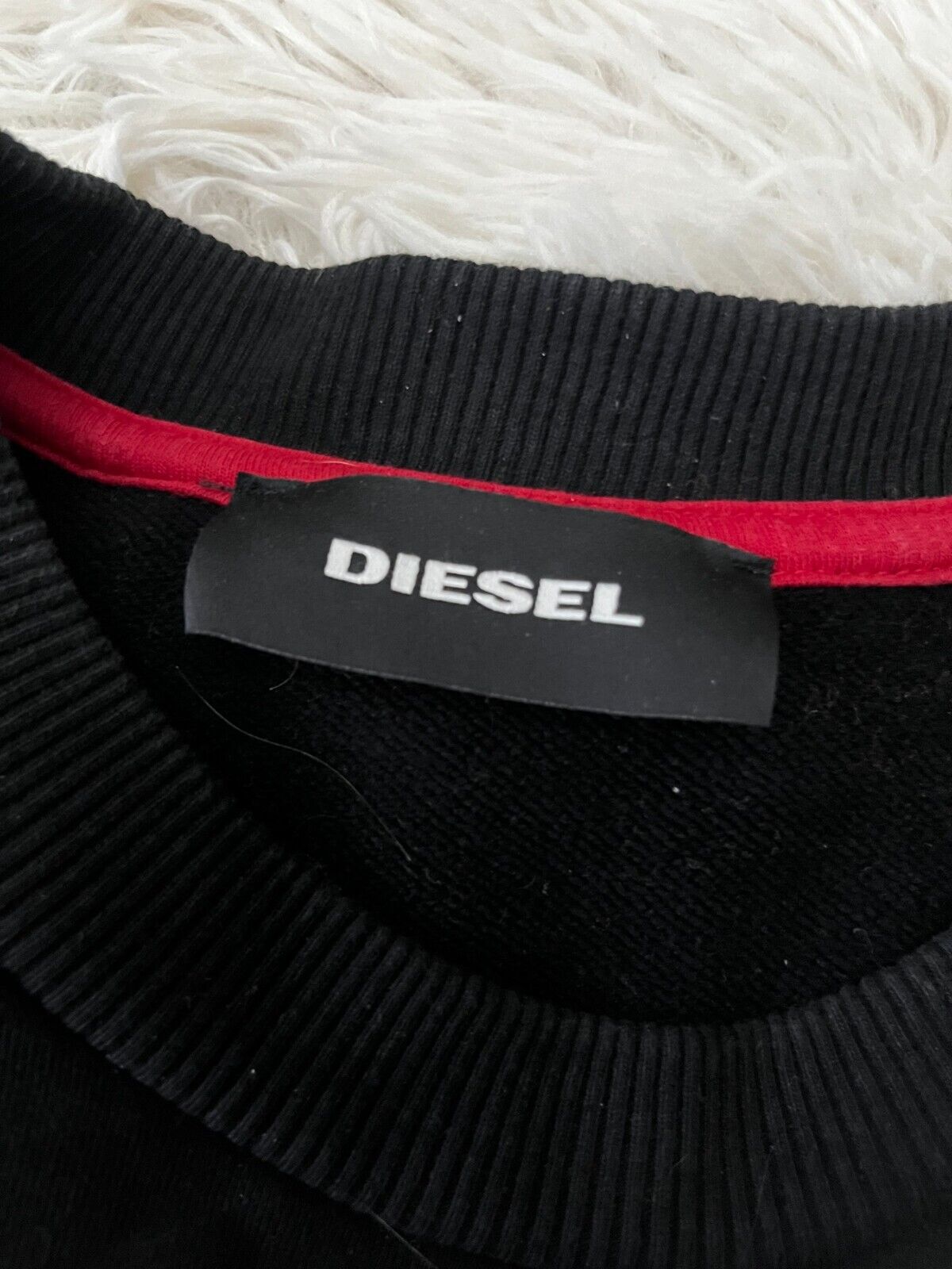 Diesel Samy Double Logo Men Sweatshirt Sweater Pullover Size M Black